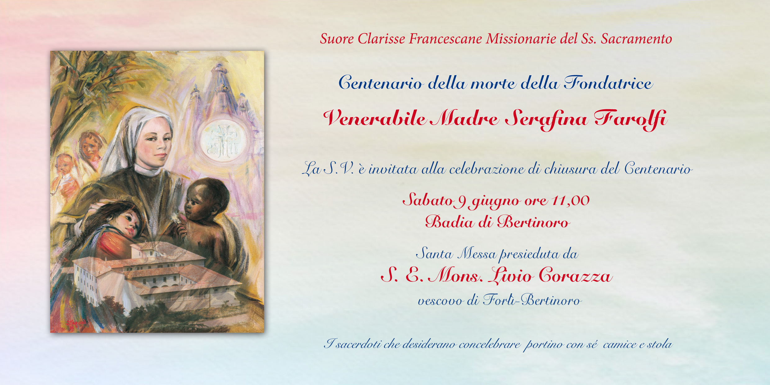 cartolina invito centenario 9 giugno 2018